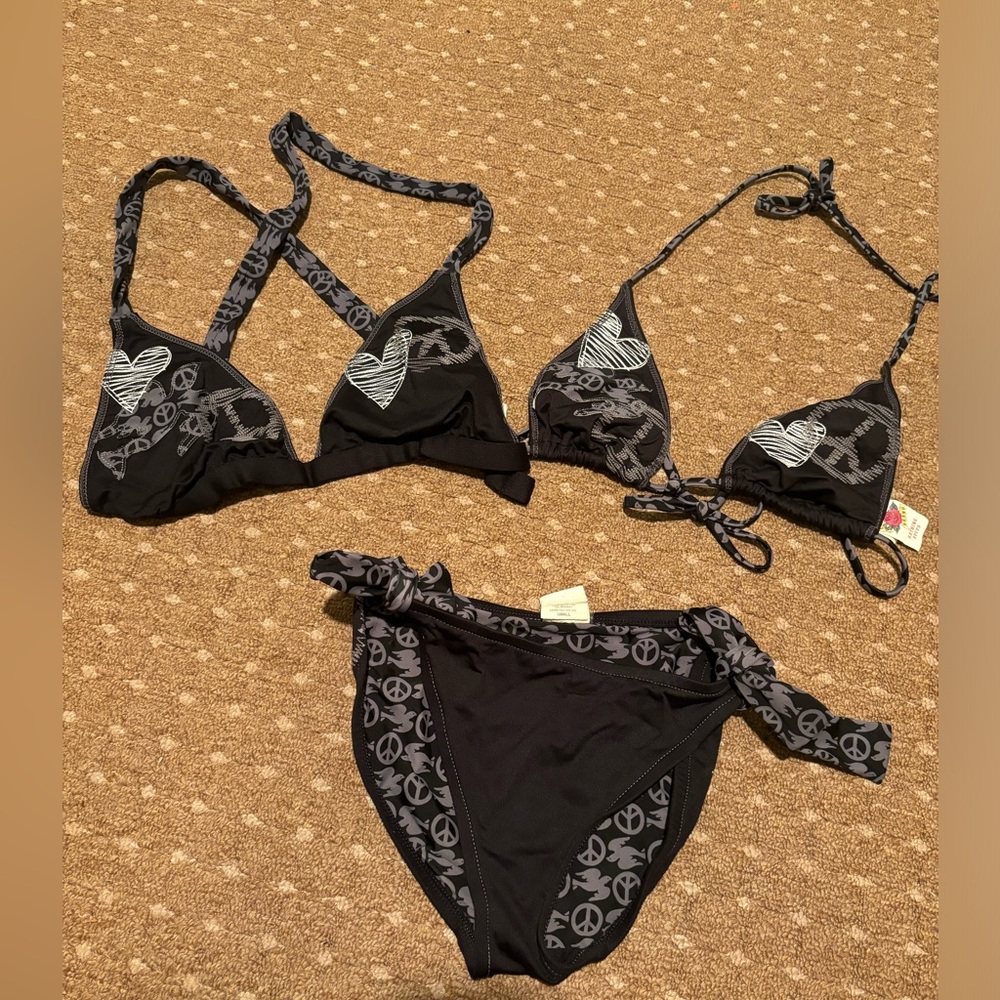 Vintage Lucky Brand black bikini